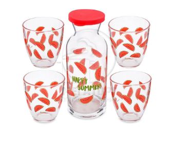 Набор 5 пр. (декантер + 4 стакана) ДЖАНГЛ АРБУЗ 96723 